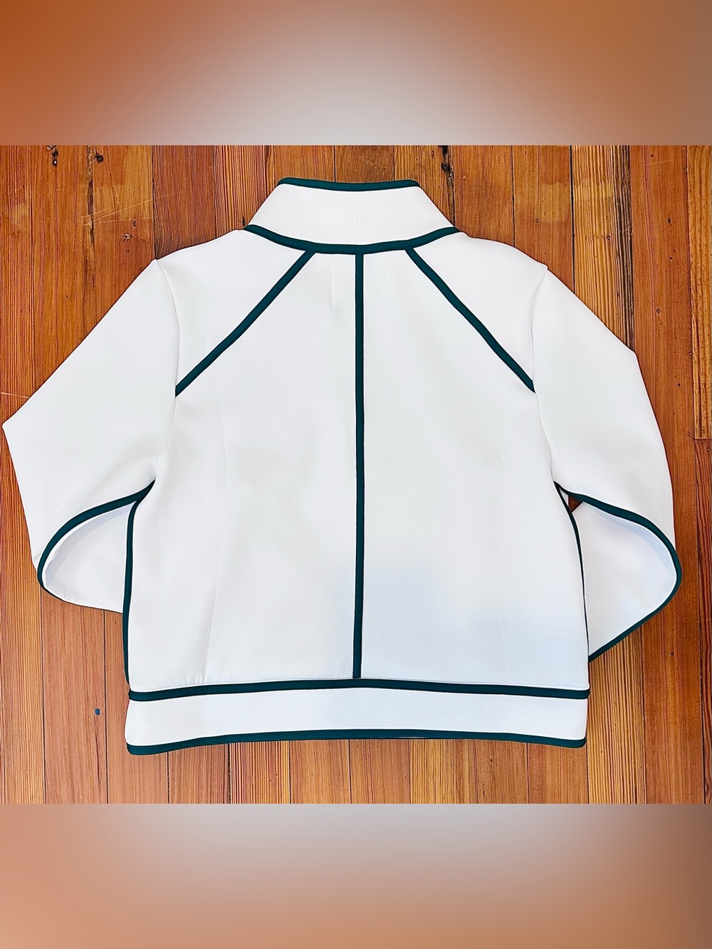 Addison Bay Scuba Light Bainbridge Quarter Zip Sweatshirt, White/Green, Small - Picture 7 of 8